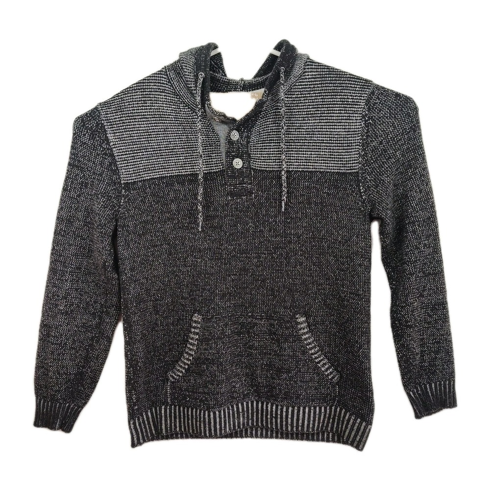 🔥🔥🔥BKE men's Athletic Fit pullover hoodie 1/4 button, XL, black & white‎